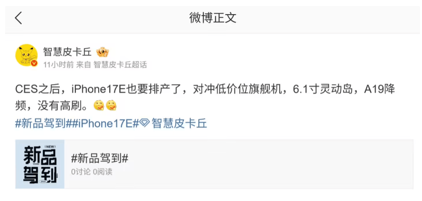 寸“灵动岛”屏幕+ MagSafe 磁吸充电开元棋牌苹果iPhone 17e三月见：61(图3)